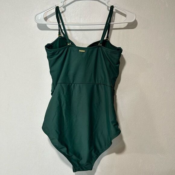Nicole Miller Other - Nicole Miller bandeau twist drape swimsuit green size l